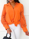 Oversized Crochet Hollow Out Shirt