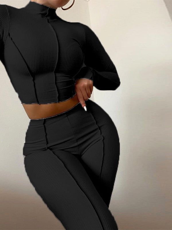 Turtle Neck Full Sleeve and Slim Fit Pants Co-Ord Set