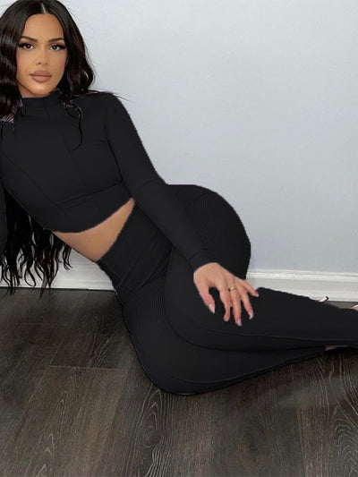 Turtle Neck Full Sleeve and Slim Fit Pants Co-Ord Set