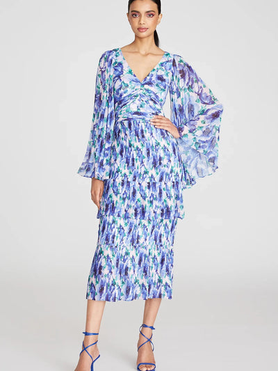 Floral Pleated Midi Dress