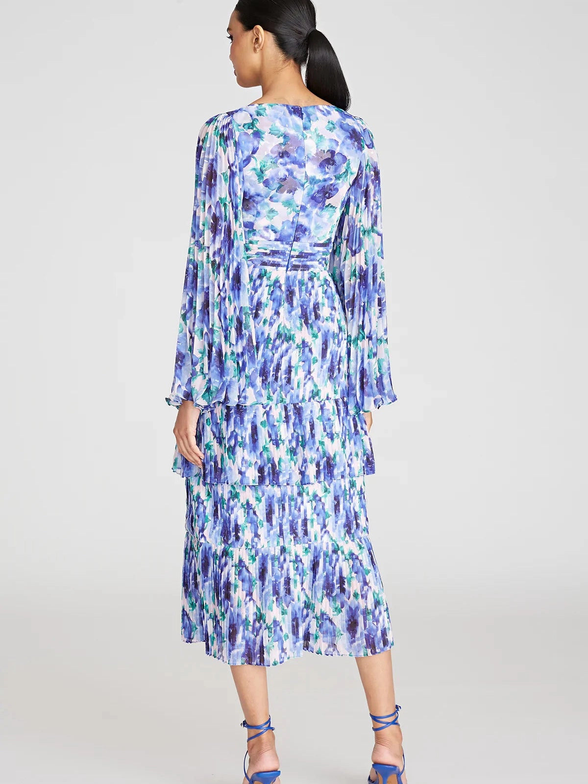 Floral Pleated Midi Dress