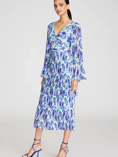 Floral Pleated Midi Dress