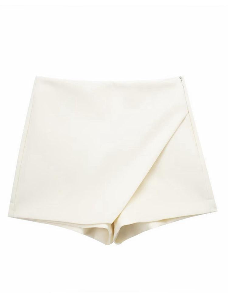 High Waist Plain Skorts Skirt