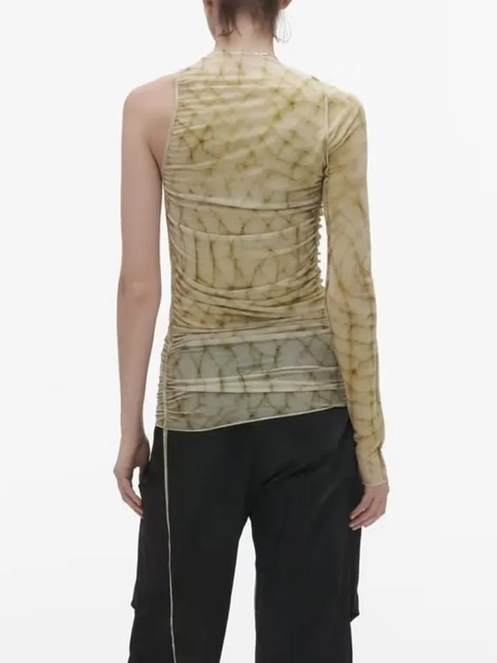 Tie & Dye Ruchet Tulle Mesh Top