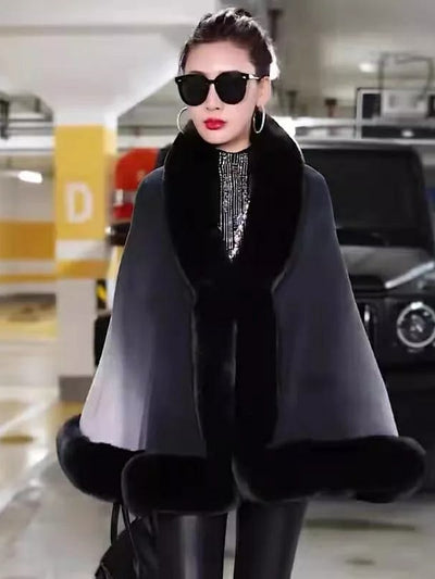 Woolen Fur Cardigan Coat