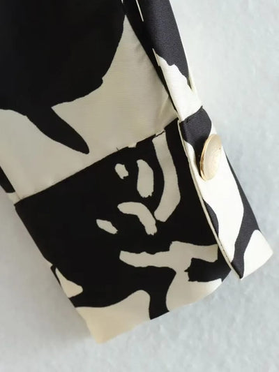 Black Floral Print Top & Skirts Coord Set