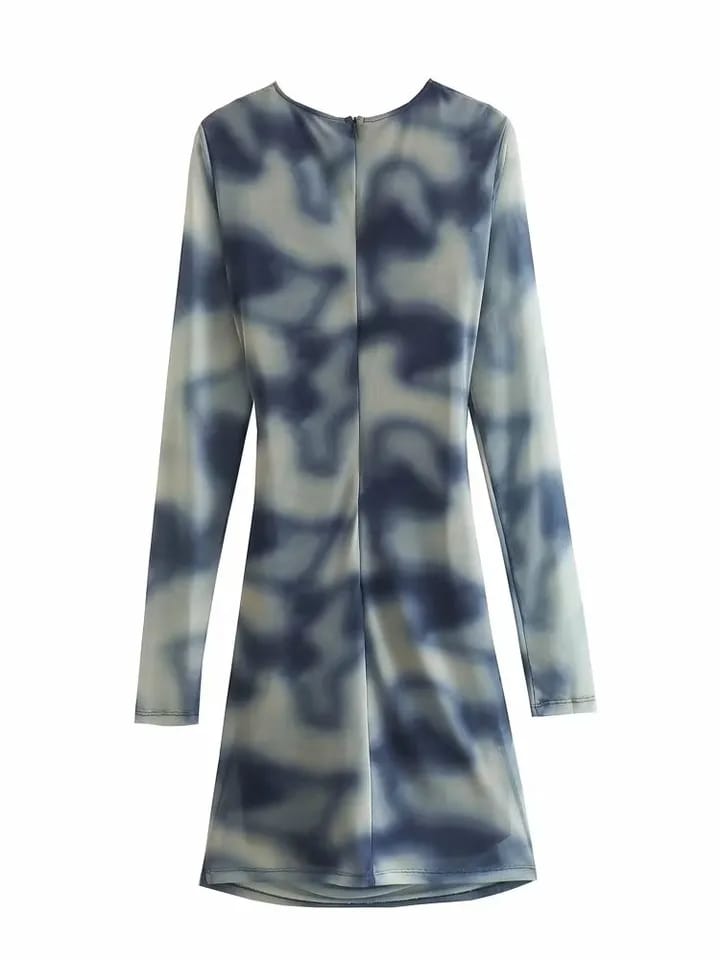 Tie & Dye Tulle Short Bodycon Dress
