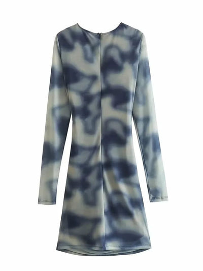 Tie & Dye Tulle Short Bodycon Dress
