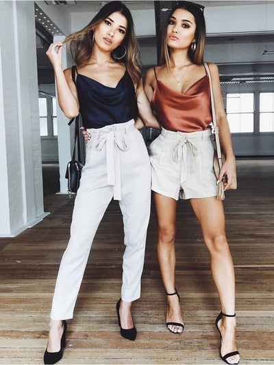 Cowl Neck Spaghetti Strap Cami Top