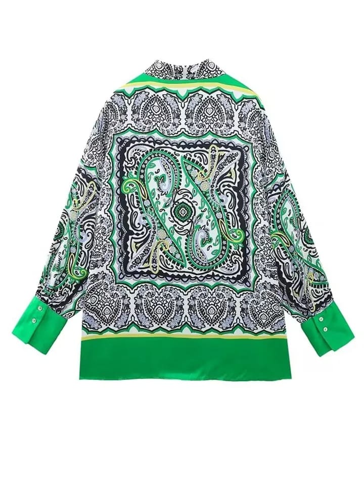 Designer Print Satin Shirt