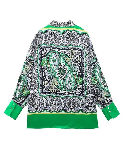 Designer Print Satin Shirt