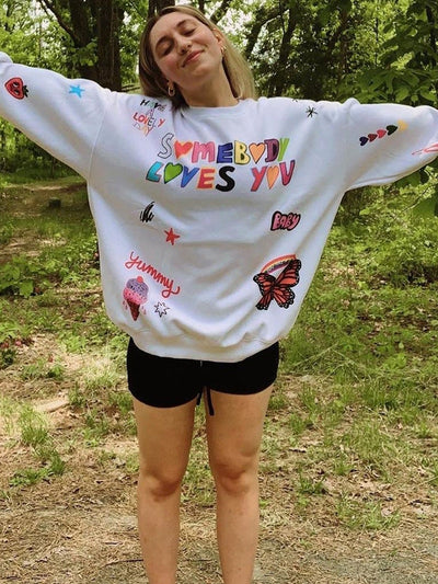 Oversized Graphic Print Loose Pullover Sweatshirt