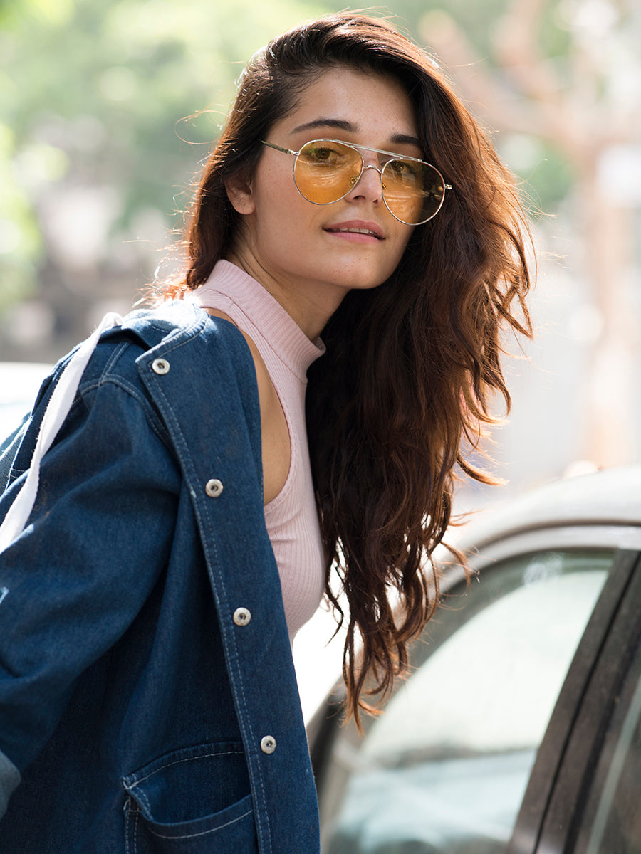 Contrast Top Bar  Sunglasses