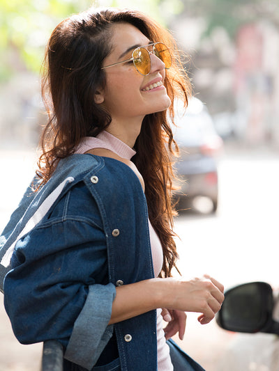 Contrast Top Bar  Sunglasses