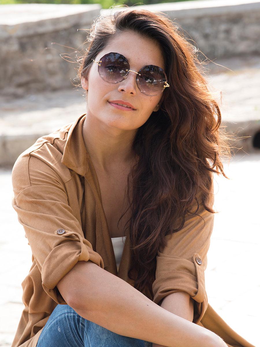 Wave Rimless Sunglasses