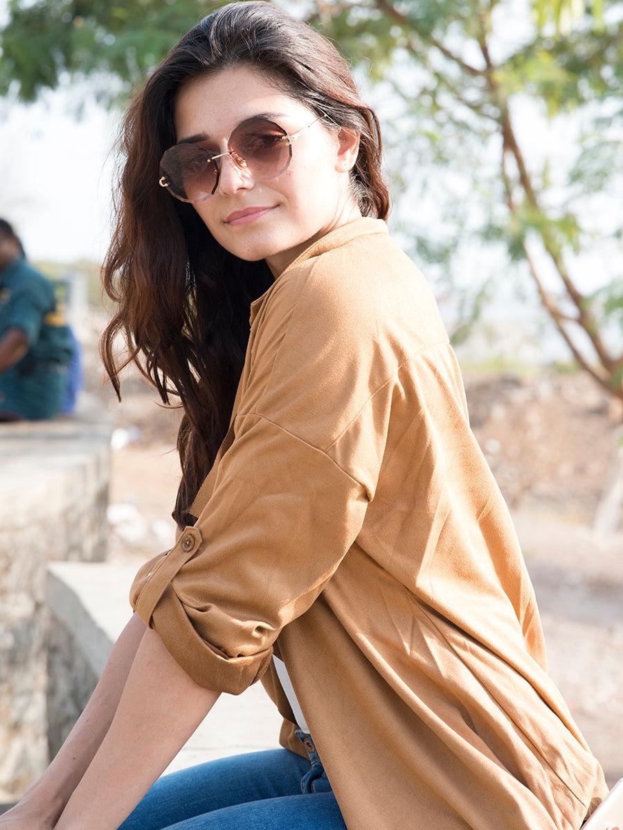 Wave Rimless Sunglasses