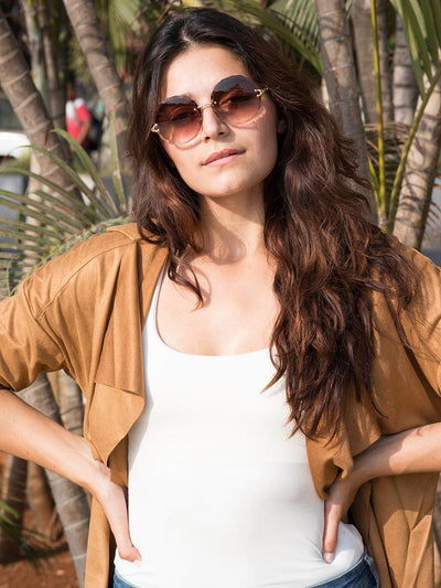 Wave Rimless Sunglasses