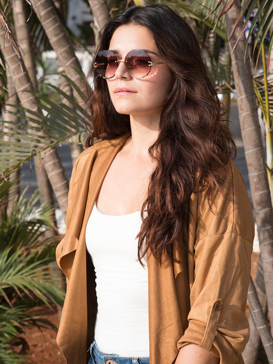 Wave Rimless Sunglasses