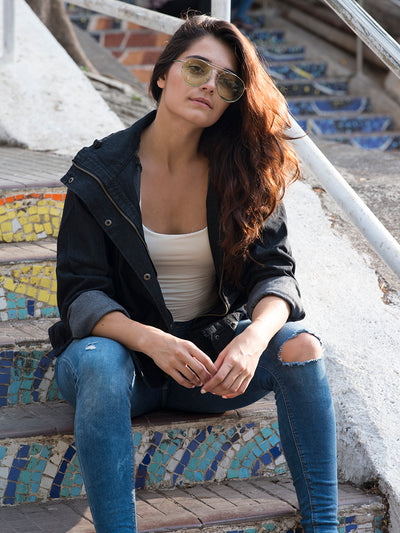 Contrast Top Bar  Sunglasses