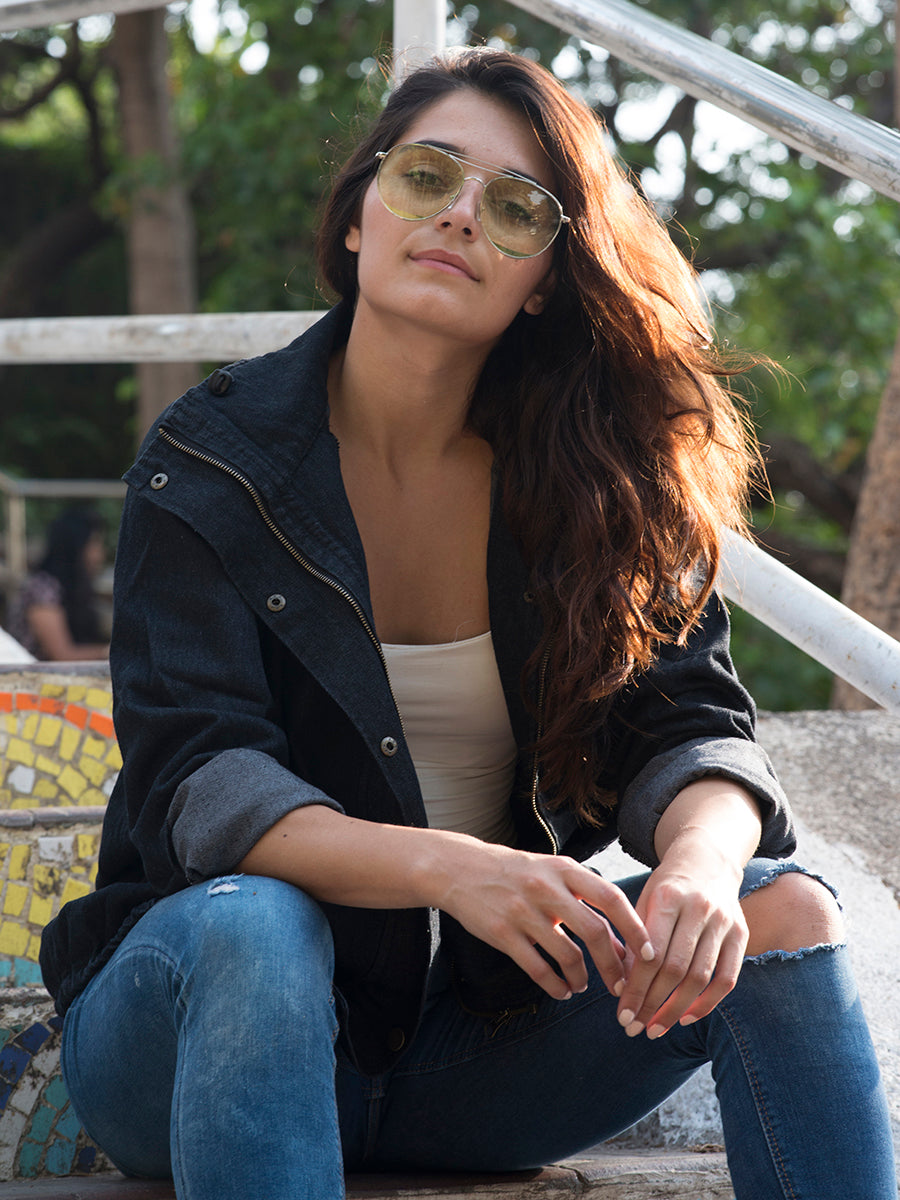 Contrast Top Bar  Sunglasses