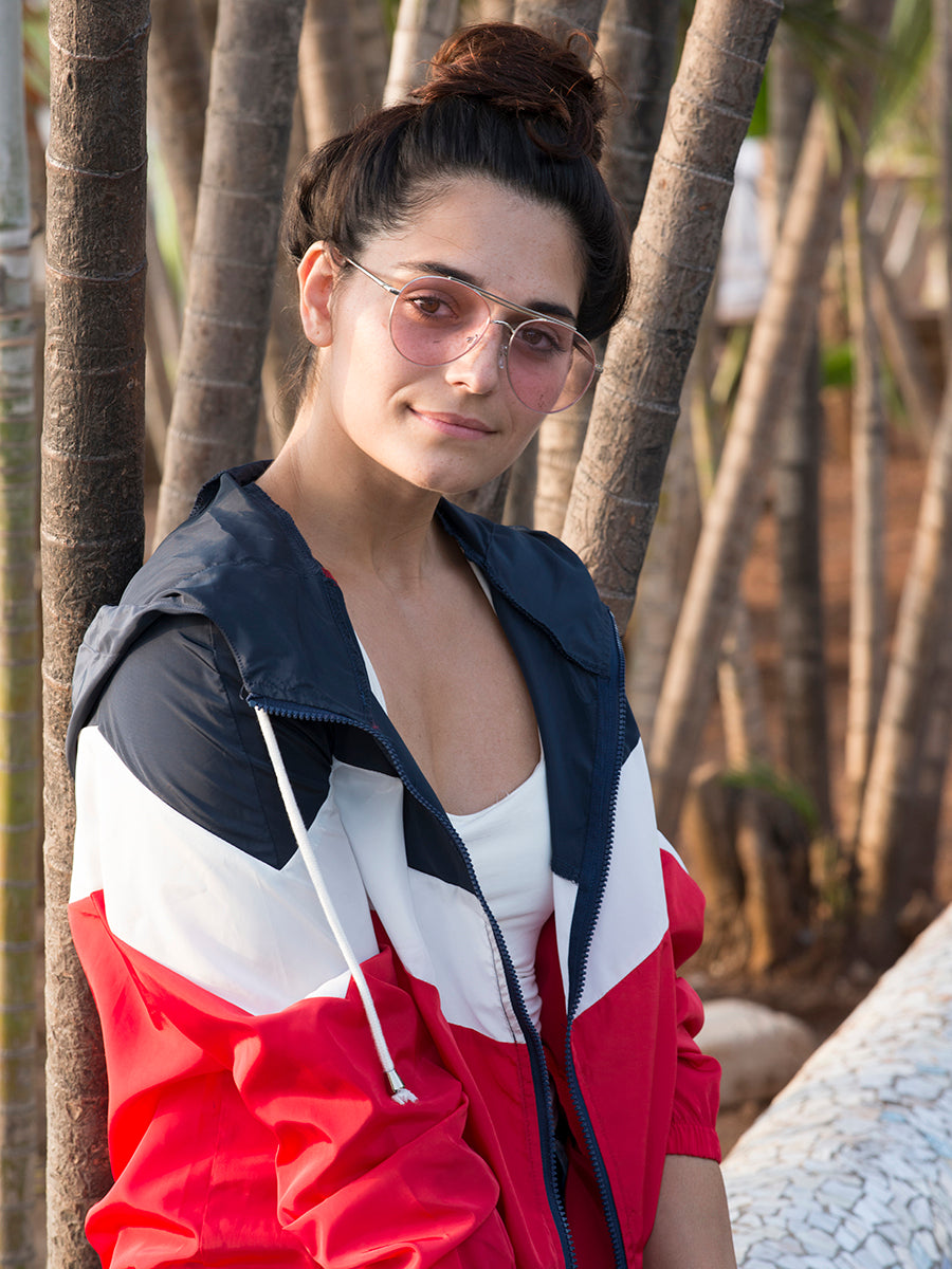 Contrast Top Bar  Sunglasses