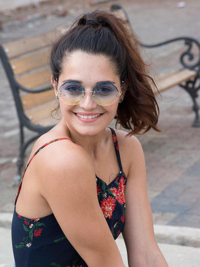 Wave Rimless Sunglasses