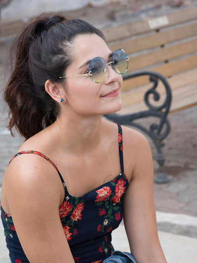 Wave Rimless Sunglasses