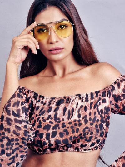 Contrast Top Bar  Sunglasses