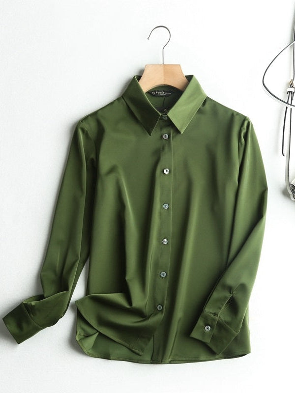 Heena Green Satin Shirt