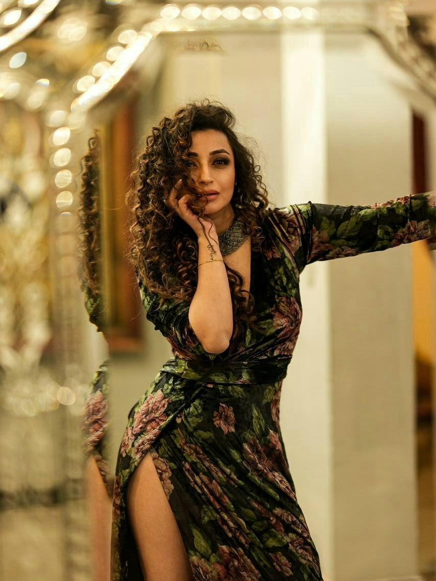 Velvet Thigh High Split Gown from IIRAXSR Collection