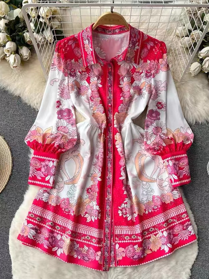 Floral Print Short Summer Dress