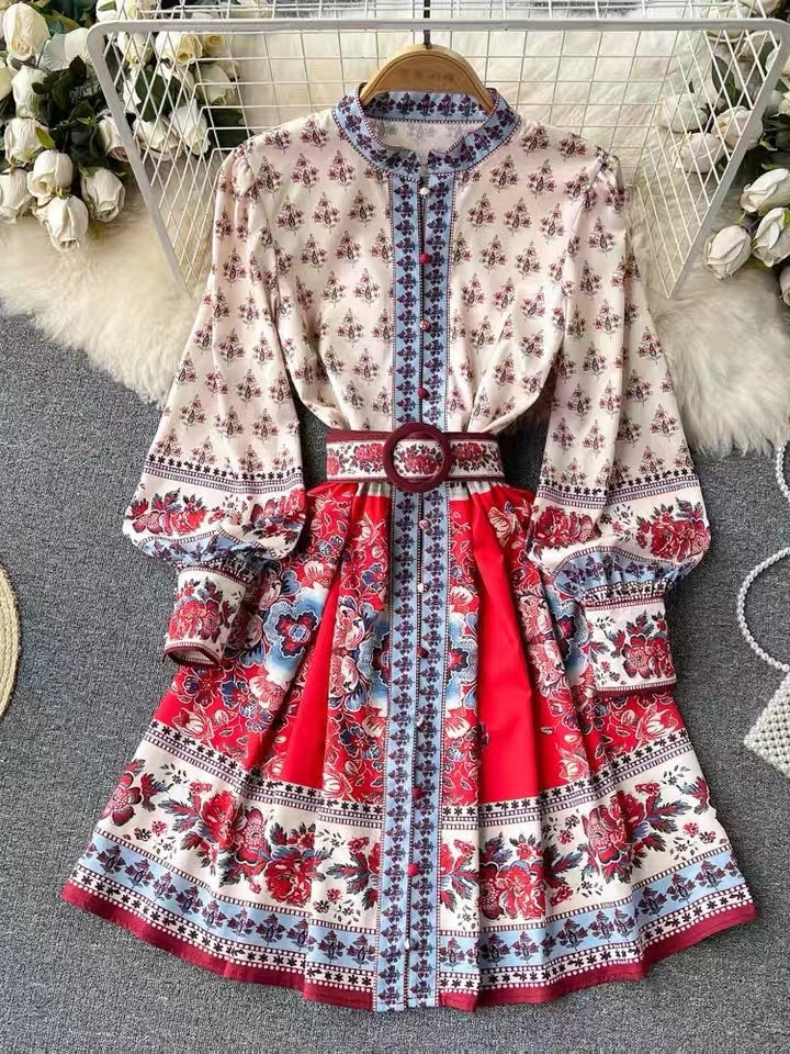 Floral Print Short Summer Dress