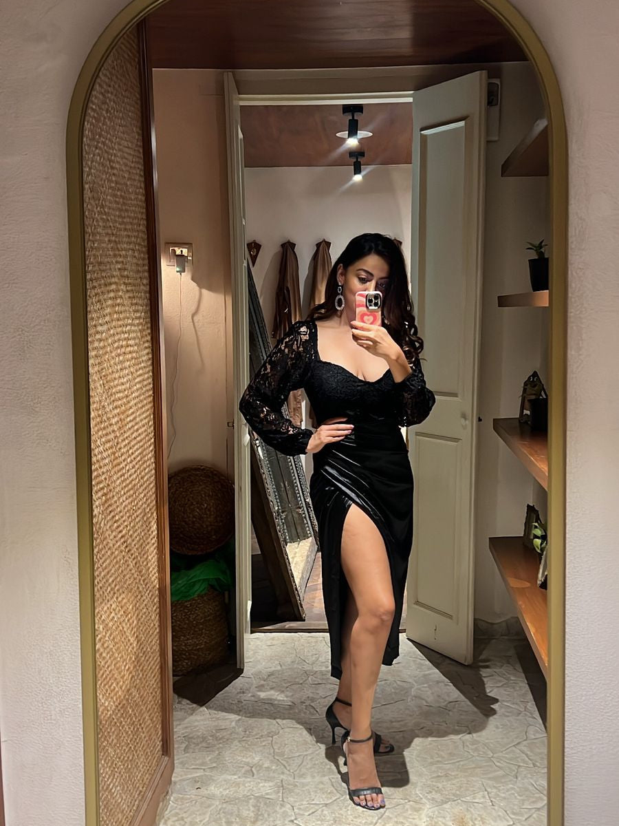 Black Short Irregular Bodycon Dress