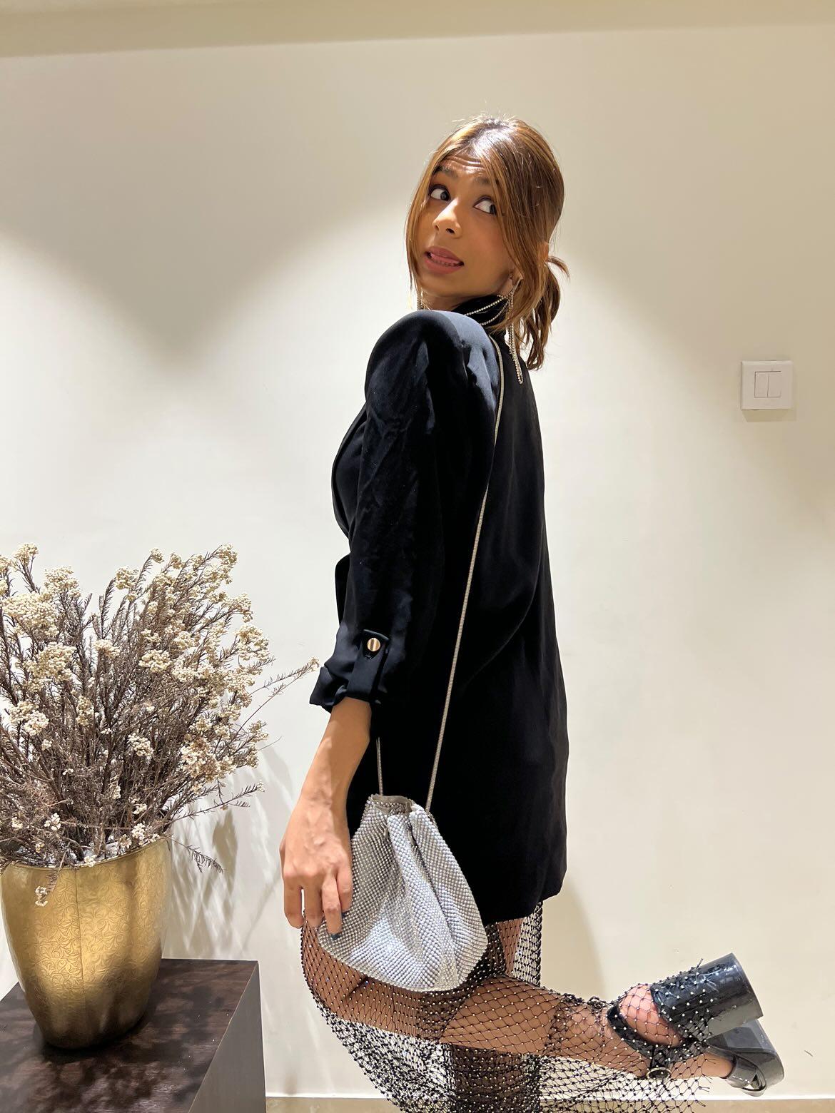 Rhinestone Diamond Studded Wide Leg Pants