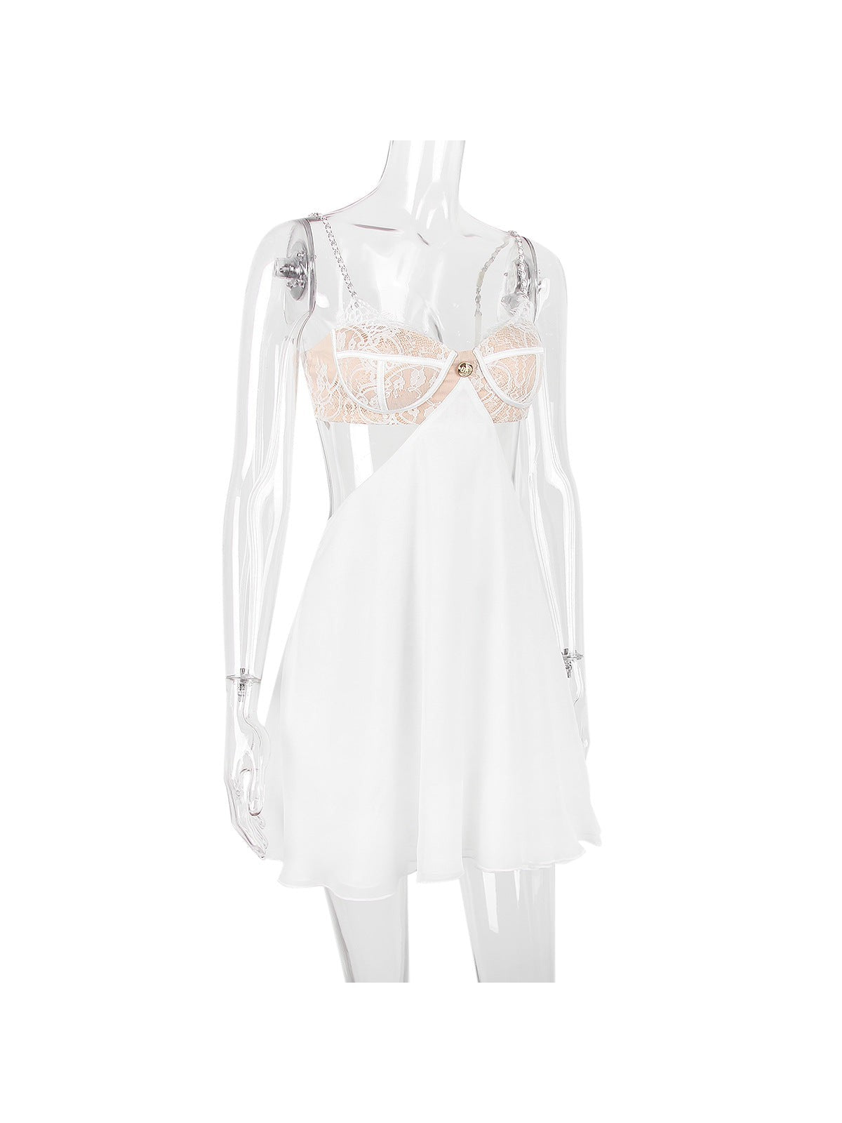 Lace Cropped Hollow out Cutout Backless Dress