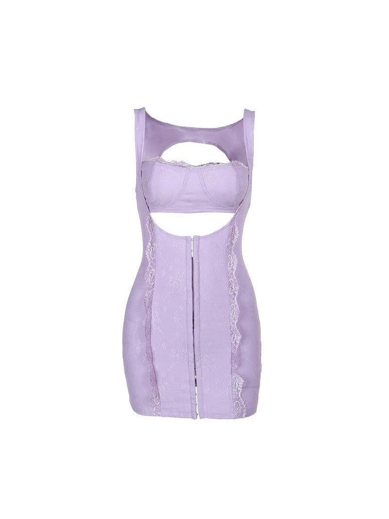 Backless Hip Elegant Cutout Slim Lace Dress