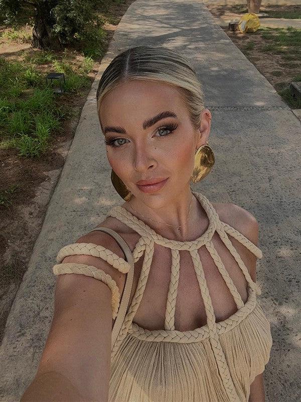 Rope Strapless Halterneck Loose Beach Dress