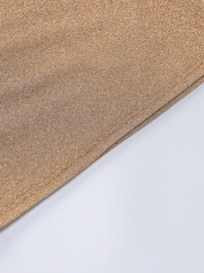 Golden Shimmer Backless Sleeveless Slim Dress