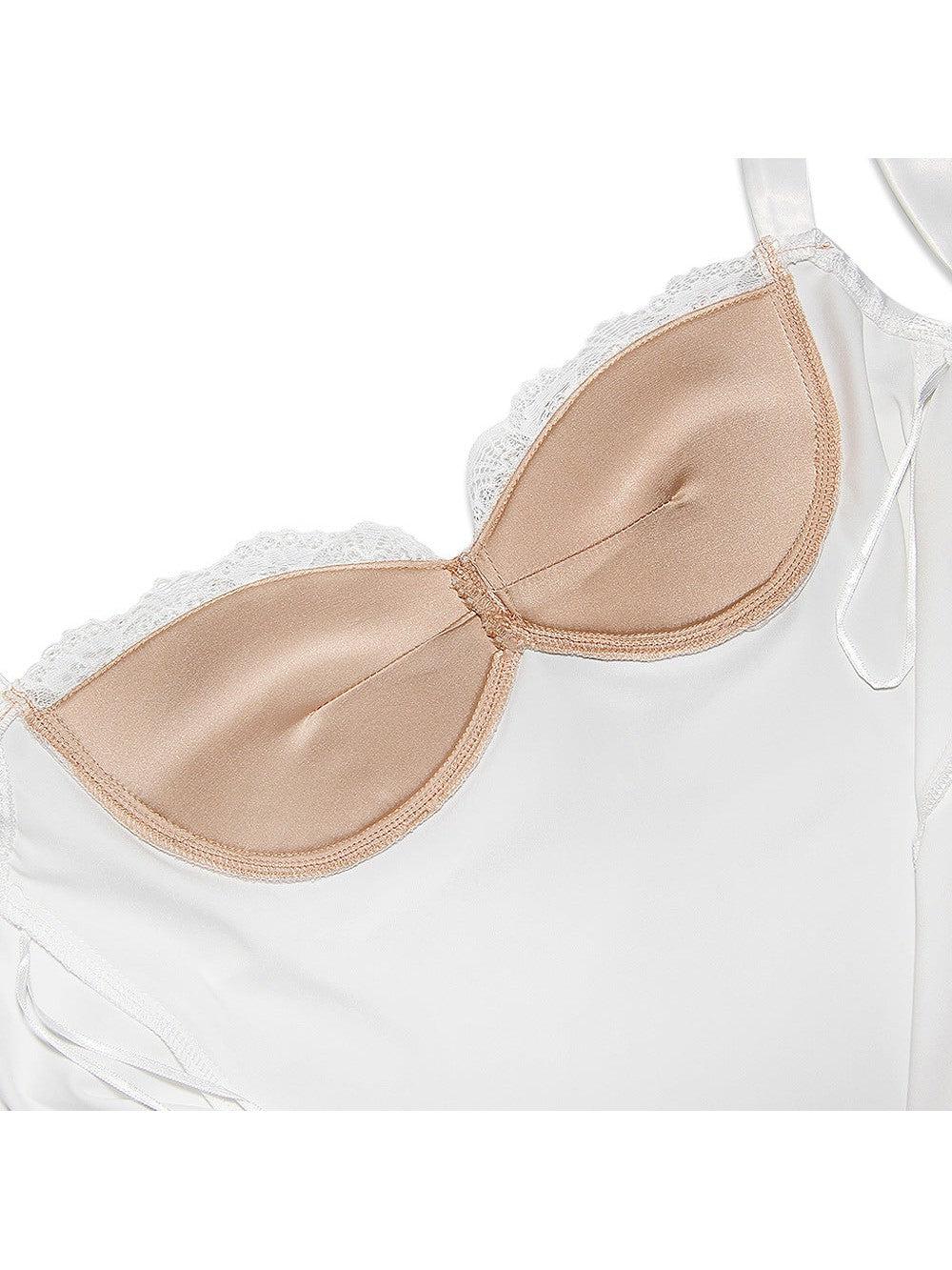 Deep V Plunge Plunge Halterneck Backless White Dress