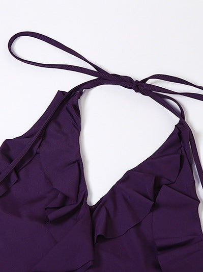 Halterneck Backless Slim Fit Irregular Asymmetric Dress Women