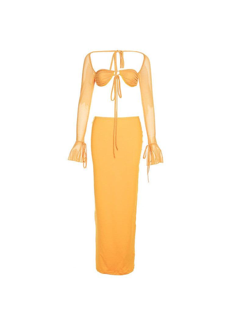 Backless Top & Sheath Skirt Coord Set