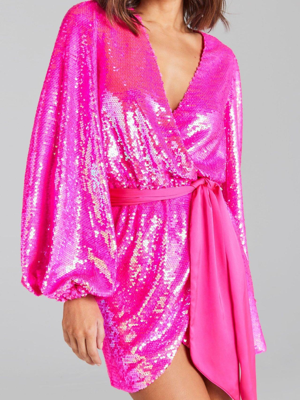 Lace up Sequins Split Irregular Asymmetric Dress