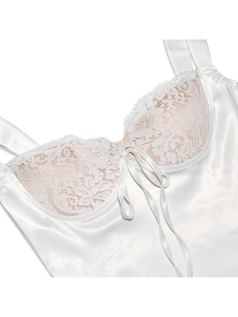 Deep V Plunge Plunge Halterneck Backless White Dress