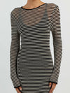 Mesh Striped Beach Vacation Knitted Hollow OutMaxi Dress