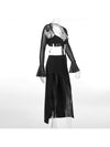 Shimmer Backless Crop Top & Sheath Skirt Coord Set
