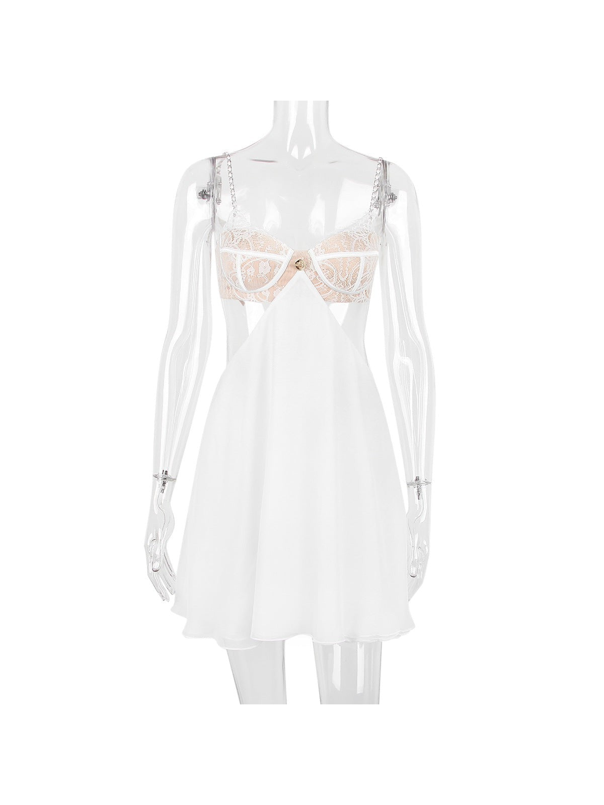 Lace Cropped Hollow out Cutout Backless Dress