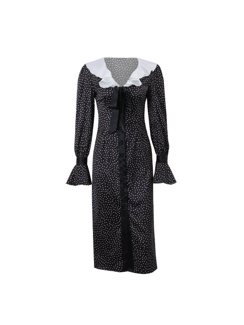 Polka Dot French Floral Hepburn Dress