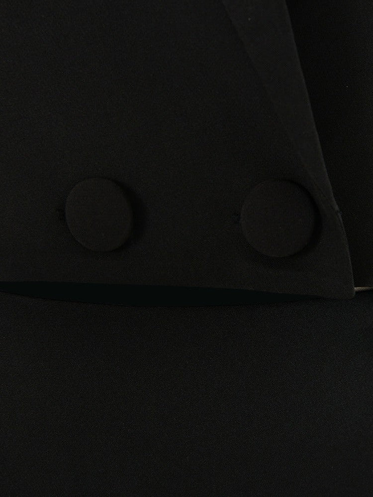 V Neck Short Blazer & Slit Skirt Coord Set