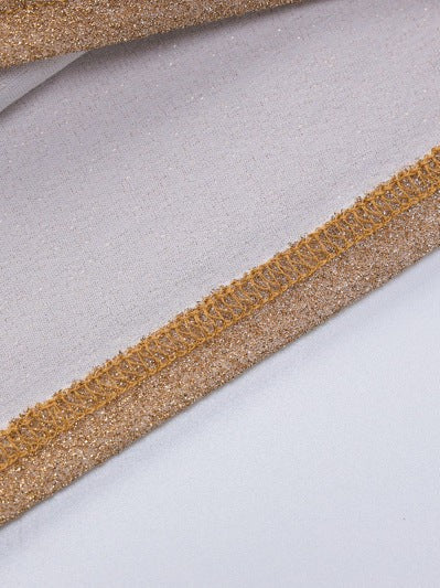 Golden Shimmer Backless Sleeveless Slim Dress