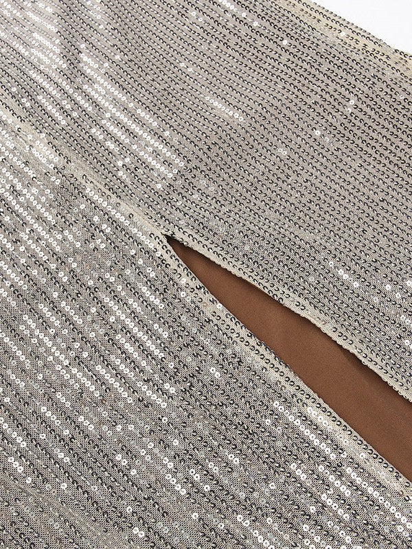 Knitted Tube Top Sleeveless Casual Sequin Strap Dress